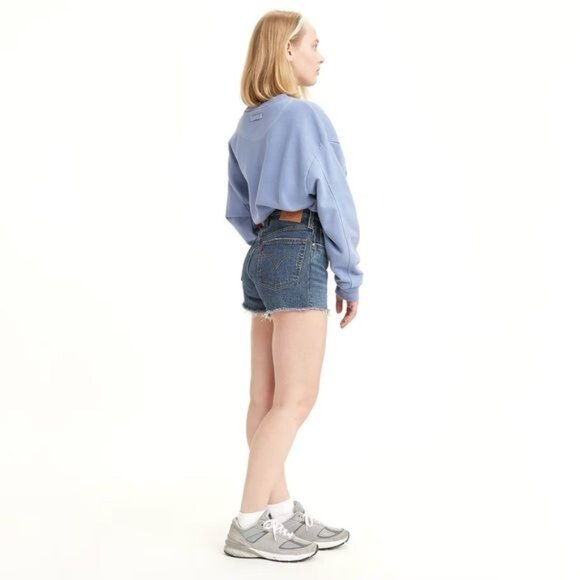 Levi's 501 Distressed Cut-Off Denim Shorts high rise 25 - Picture 6 of 9